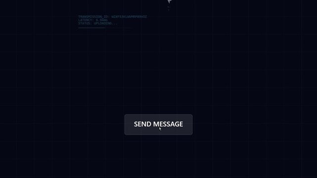Computer mouse cursor clicking a send message button on digital interface