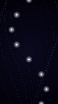 Creating a Night Scene with Floating Lights and Wavy Lines in Minimalist Style