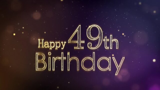 A beautiful banner to wish a Happy 49th Birthday, gold particles with congratulations