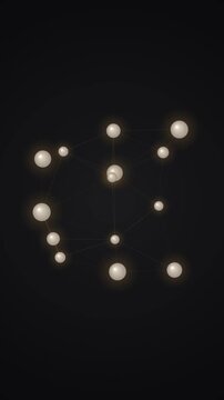 Abstract Network Of Light Orbs Forming Geometric Connections In Dark Space