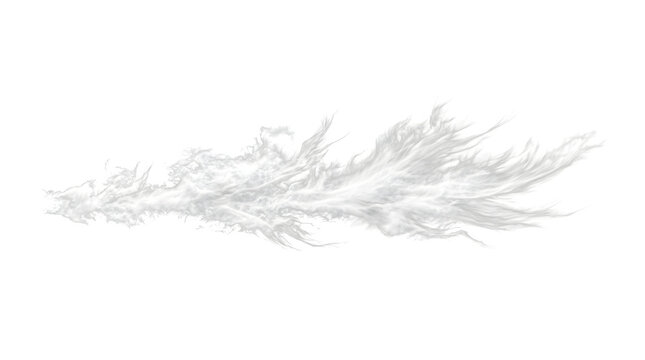 Thin Wispy Cirrus Cloud Streak Isolated on White
