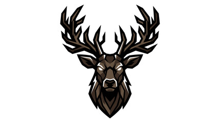 Obraz premium Aggressive dark deer head mascot logo illustration.