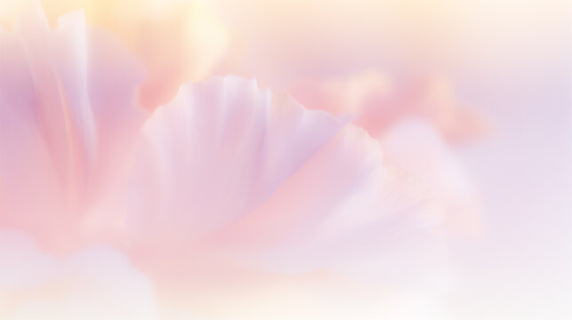 Abstract Pastel Flower Petals with Dreamy Blur and Soft Light Background