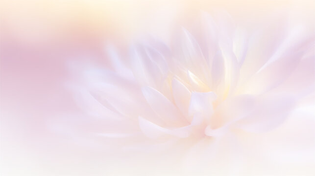 Dreamy Soft Focus White Flower with Pastel Glow and Ethereal Blur Background