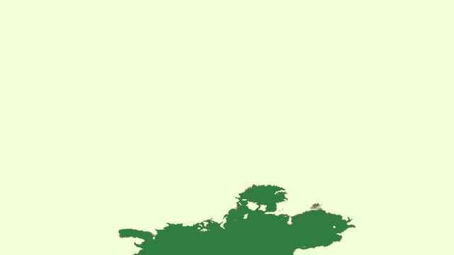 Green, White, Black Cat and Tree on Green Screen Background Horizontal 16:9