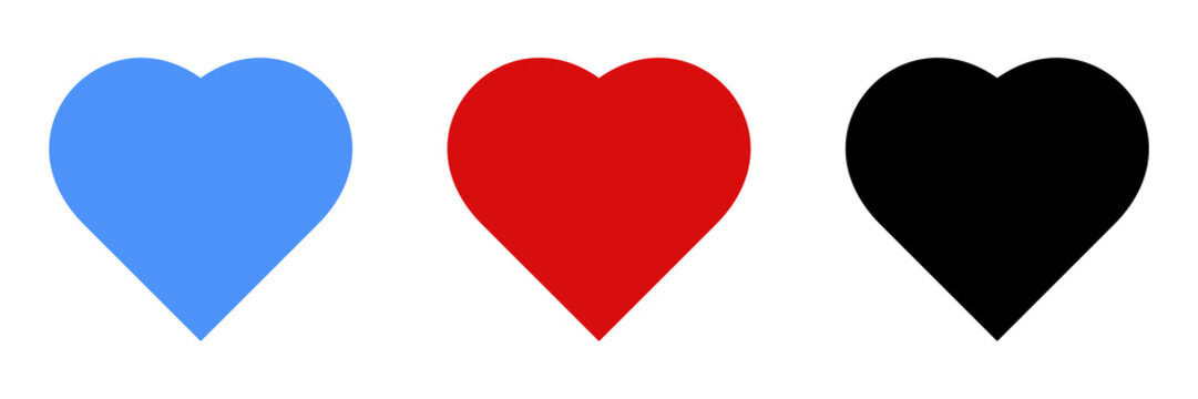 Heart Icon Set PNG Isolated on Transparent Background