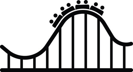 Roller Coaster Track Silhouette, Amusement Park Ride and Theme Park Attraction © Pixora Creative
