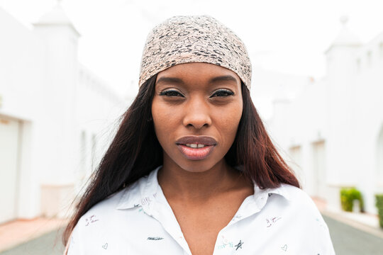 Mid adult woman wearing headscarf