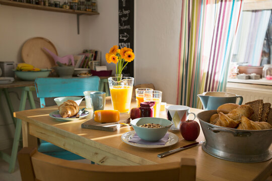 Laid breakfast table