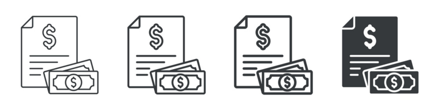Payroll Different Icon Set Simple Style Collection 