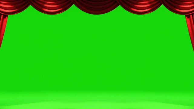 Red Theater Stage Curtain Opening Elegant.