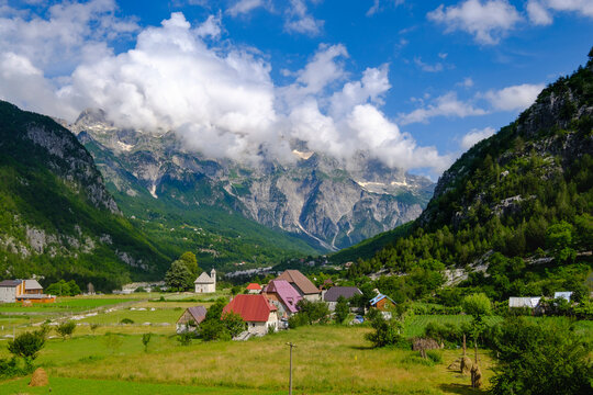 Albania, Shkoder County, Albanian Alps, Theth National Park, Theth, Radohima massif
