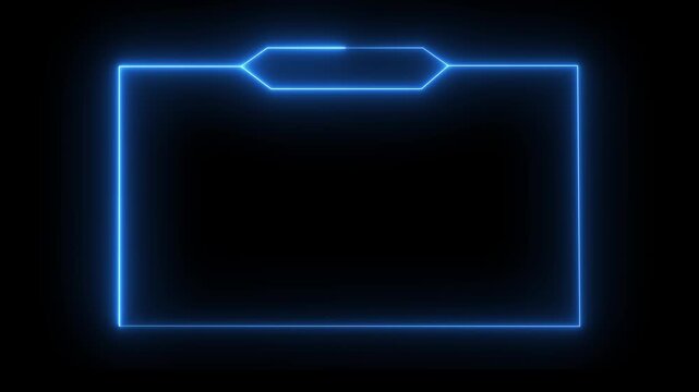 glowing neon text frame animation box frame neon frame overlay motion animate 4k video.