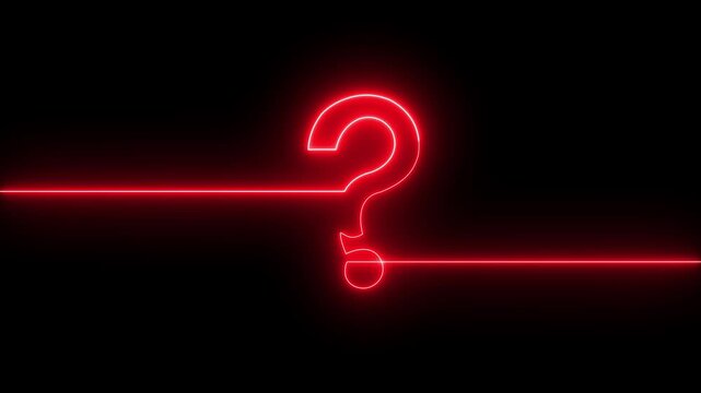neon glowing blue loop Question mark sign Question mark icon asking icon animation,motion animate 4k video.