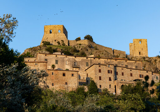 Montemassi a fortified village in the province of Grosseto. Tuscany. Italy