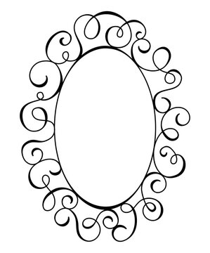 Vector Vintage ornamental border with elegant hand drawn flourishes and decorative curls. Square outline frame in classic luxury style, suitable for invitations
