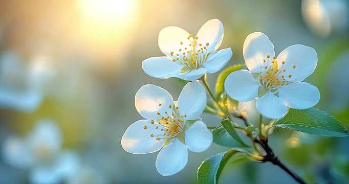 White flower blossom delicate petal sunlight natural spring bloom beauty