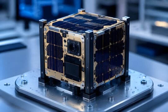 Cube Satellite on Laboratory Platform with Compact Sensors and Miniature Solar Cells for Space Research