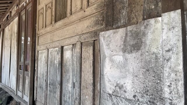 Authentic Vintage Javanese Limasan House Wooden Wall