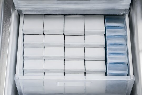 Organized Cryogenic Freezer Drawer with Sample Boxes for Sterile Biorepository Storage and Laboratory Management Worldwide
