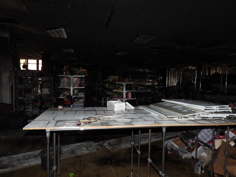 The consequences of the fire in the shopping center in the southern part of the city. The estimated damage is currently 15,000,000 CZK. The case is not closed to this day.