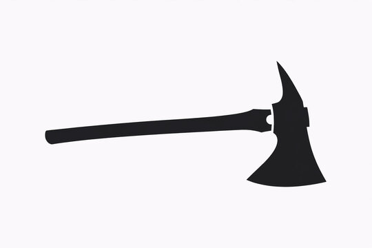 Tomahawk axe icon with wooden handle and steel blade isolated on transparent background. Modern tool illustration for design