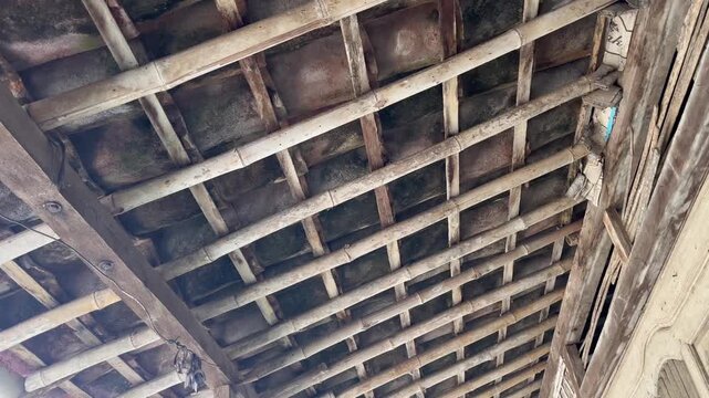 Traditional Wooden Roof Structure and Clay Tiles