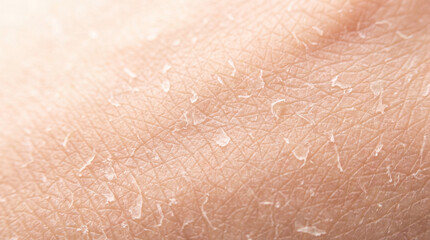 Fototapeta premium Dry skin skin peeling flake texture dermatitis close up human skin with peeling flake and rough texture, skincare concern
