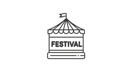 Simple line art festival tent symbol © fatir