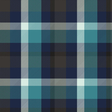 Mens Shirt Plaid Seamless Pattern. Tartan vector checkered pattern texture in blue and brown colors. Scottish fabric design for tablecloth, flannel shirt, wrapping paper, blanket, textile, clothes.