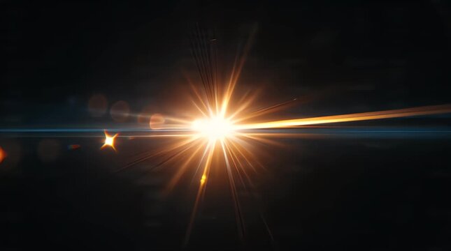 Sunburst Over Dark Sky with Lens Flare