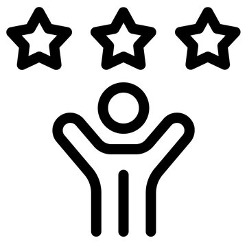Successful Person Star Achievement Line Icon