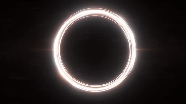 Futuristic Light Ring with Bright Glow and Dark Background