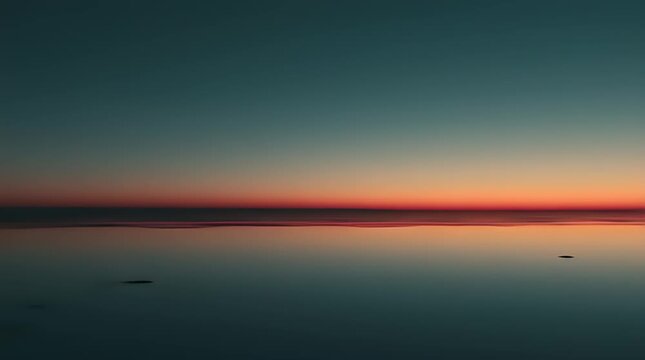 Serene Sunset Over Calm Water with Vibrant Sky