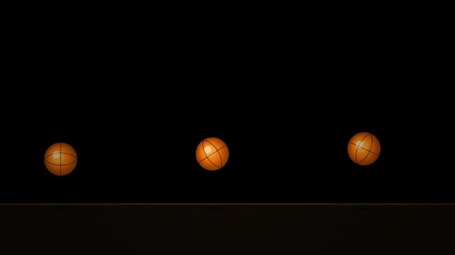 Basketball bouncing animated loop alpha