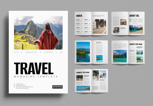 Modern Travel Magazine Editorial Layout Template