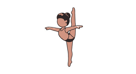 Young ballerina performing a graceful vertical split pose © mamat