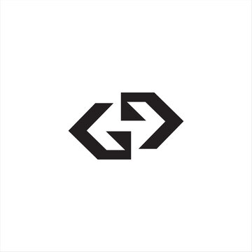 Geometric Letter GD Monogram Logo, Minimalist Coding Bracket Tech Initial G D Icon for IT Brand