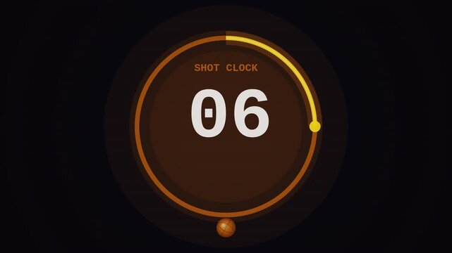 Basketball shot clock countdown animated dramatic loop alpha