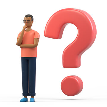 Contemplating a question, professional in thought, seeking answers