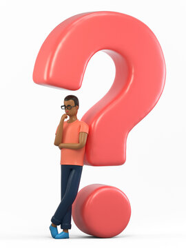 Contemplating a question, professional in thought, seeking answers