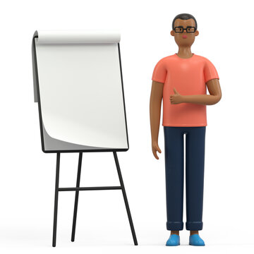 giving a thumbs up, blank presentation board, ready for input