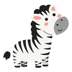 Obraz premium Friendly Zebra Standing with Happy Smile