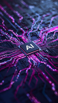 Artificial Intelligence AI Processor on Circuit Board