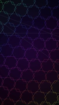 Geometric Grid Pattern Abstract Background with Dim Rainbow Lines Creating Subtle Glow