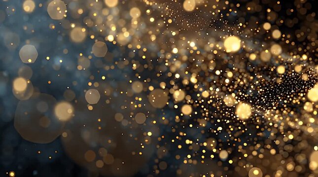 Golden Bokeh Lights on Dark Background for Celebration