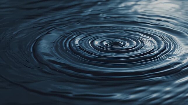 Closeup of Water Droplet Creating Ripples