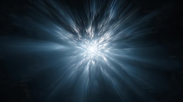Bright Light Burst in Dark Space Scene