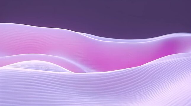 Abstract Fluid Waves in Soft Pink and Purple Tones