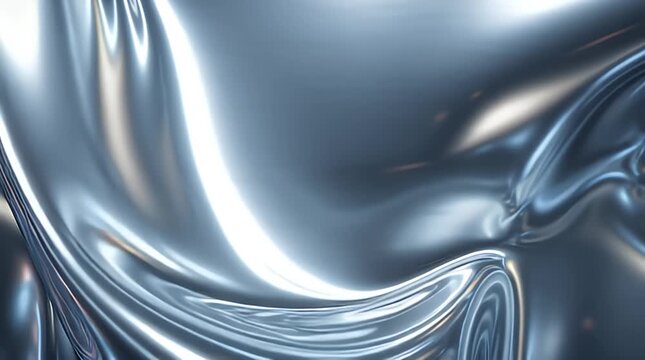Closeup of Shiny Metallic Fabric with Smooth Texture
